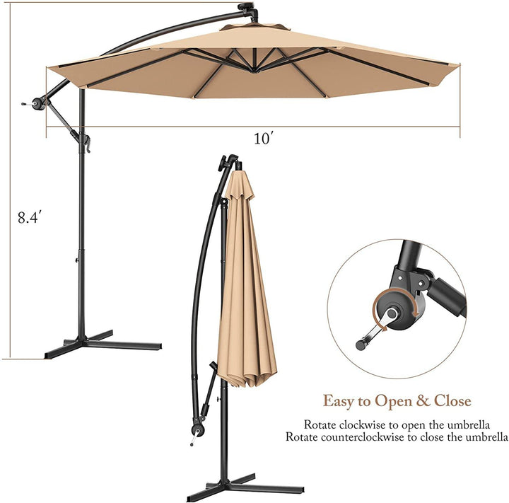 10ft Offset Patio Umbrella Cantilever Umbrella - Giantexus