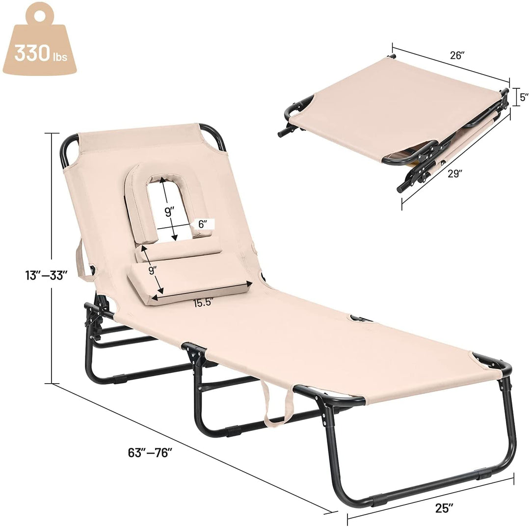 Beach Lounge Chair Chaise Lounge Chairs - Giantexus