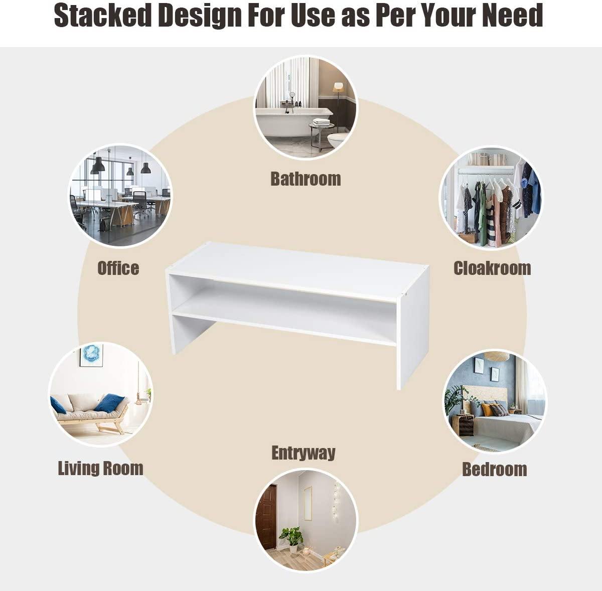 3-in-1 Shoe Rack, 5-Tier Shoe Organizer, Wood Storage Shelf for Shoes - Giantexus