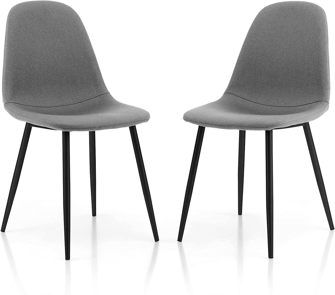 Giantex Modern Dining Chairs Set of 2 or 4 - Classic Comfy Upholstered 17” High Backrest Linen Dining Room Chairs