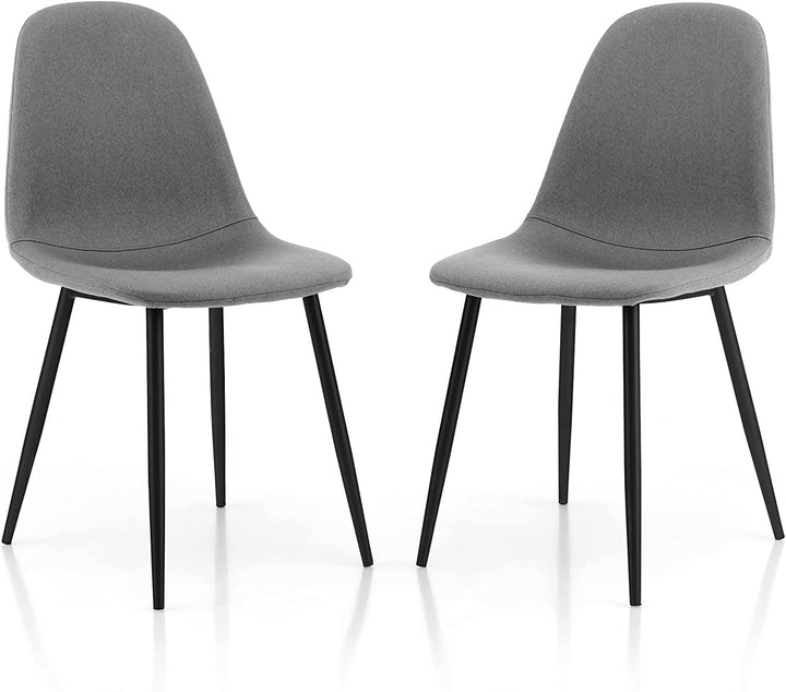 Giantex Modern Dining Chairs Set of 2 or 4 - Classic Comfy Upholstered 17” High Backrest Linen Dining Room Chairs