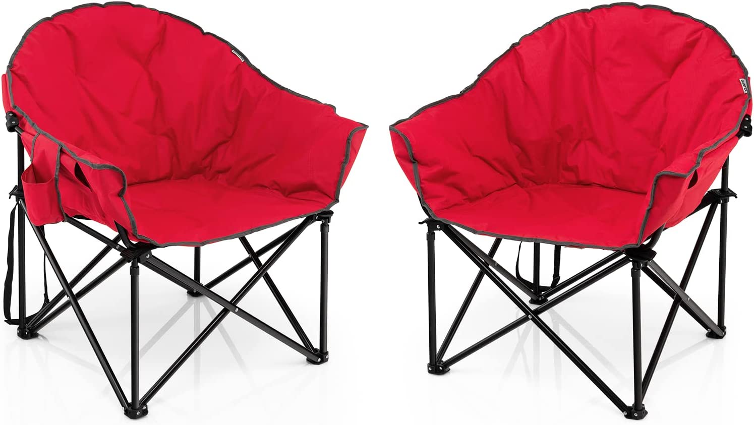 Giantex Portable Camping Chair, Lawn Chair, Outdoor Folding Chair with Cup Holder, Soft Seat