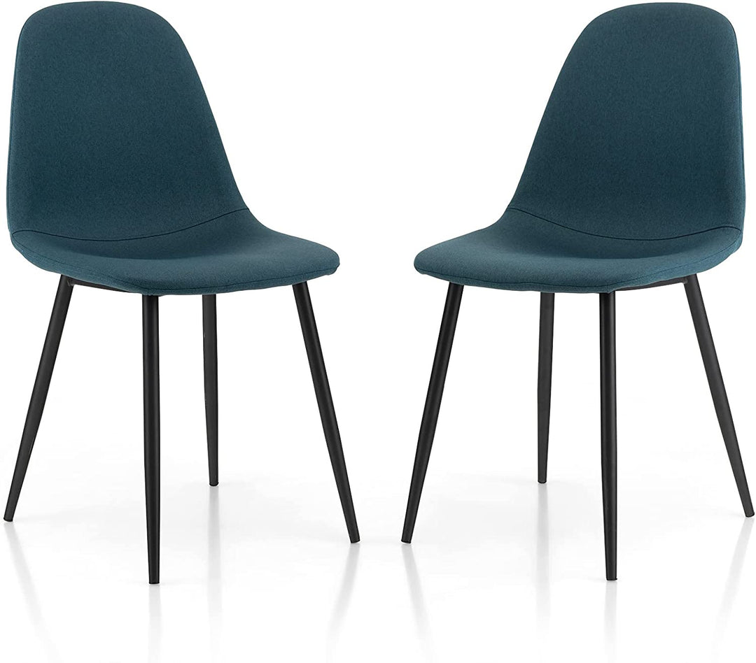 Giantex Modern Dining Chairs Set of 2 or 4 - Classic Comfy Upholstered 17” High Backrest Linen Dining Room Chairs