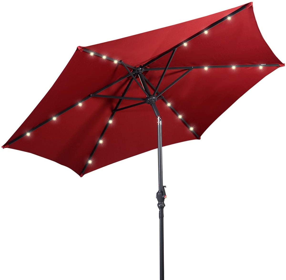 9ft Market Patio Umbrella w/Solar Lights - Giantexus