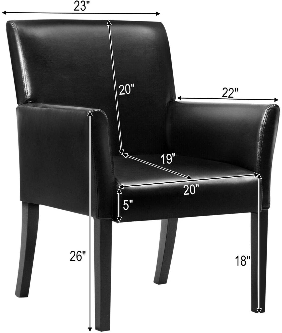 Leather Reception Guest Chairs Set of 2