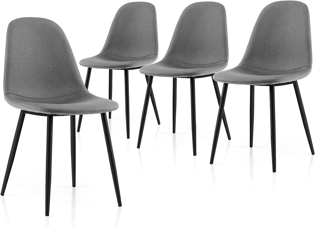 Giantex Modern Dining Chairs Set of 2 or 4 - Classic Comfy Upholstered 17” High Backrest Linen Dining Room Chairs