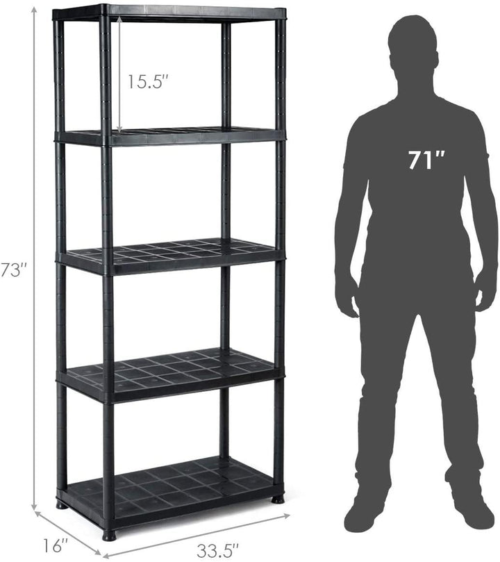 2 Pieces 5-Tier Ventilated Shelving Storage Rack - Giantexus