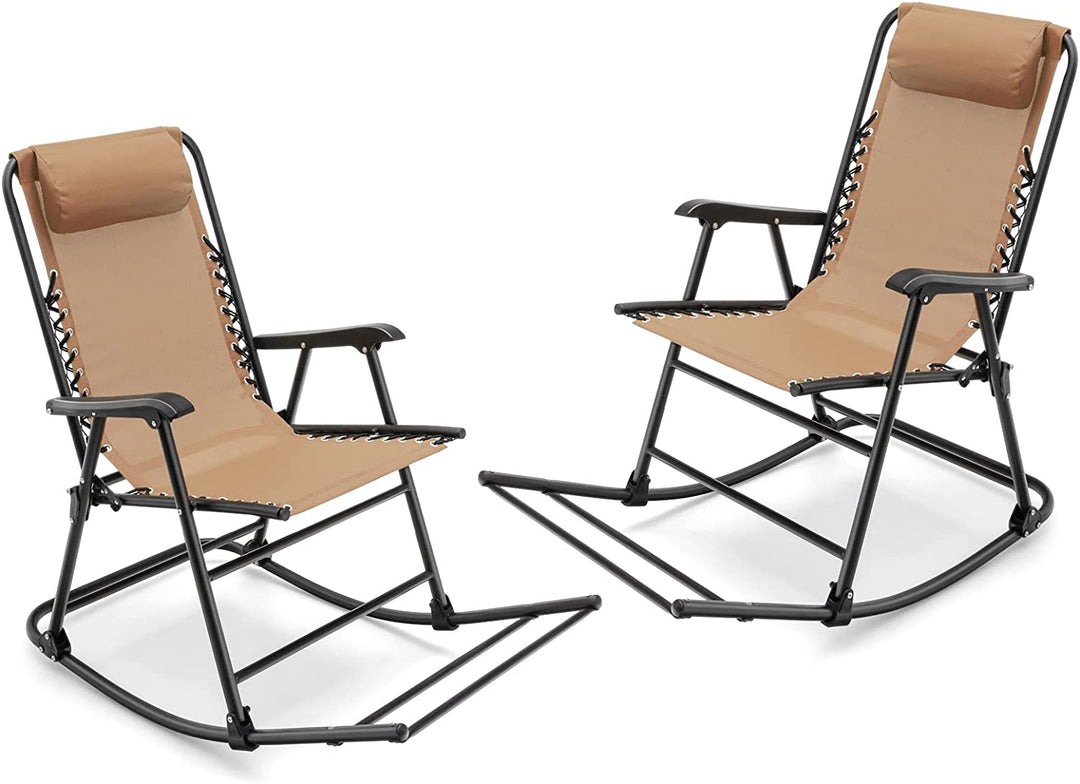 Giantex Rocking Camping Chair Folding - Outdoor Rocker Camping Chair