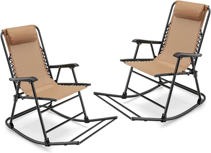 Giantex Rocking Camping Chair Folding - Outdoor Rocker Camping Chair