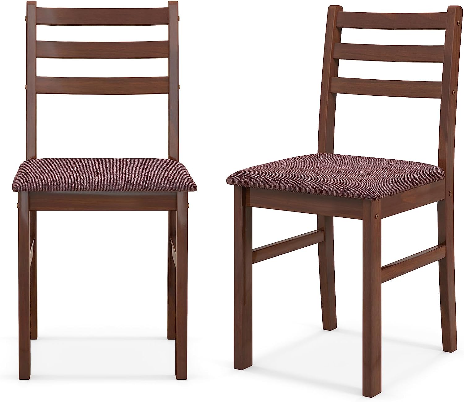 Giantex Wooden Dining Chairs Walnut Set of 4, Mid-Century Dining Chair with Padded Seat