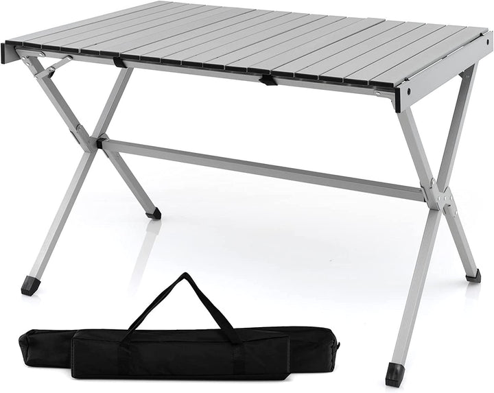 Giantex Folding Camping Table, Aluminum Picnic Table for 4-6 Person