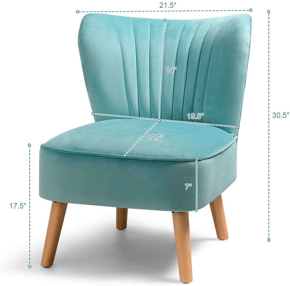 Velvet Accent Chair, Upholstered Modern Sofa Chair - Giantexus