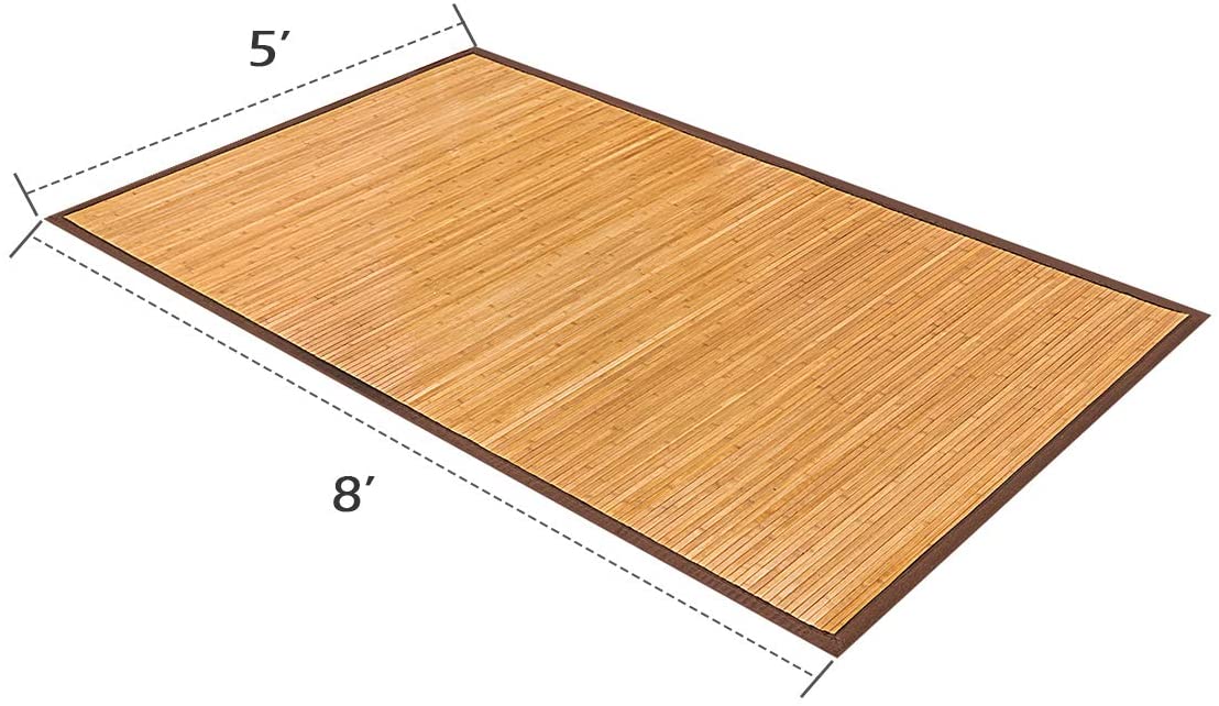 Floor Carpet Natural Bamboo Wood Indoor 60" x 96" Area Rug