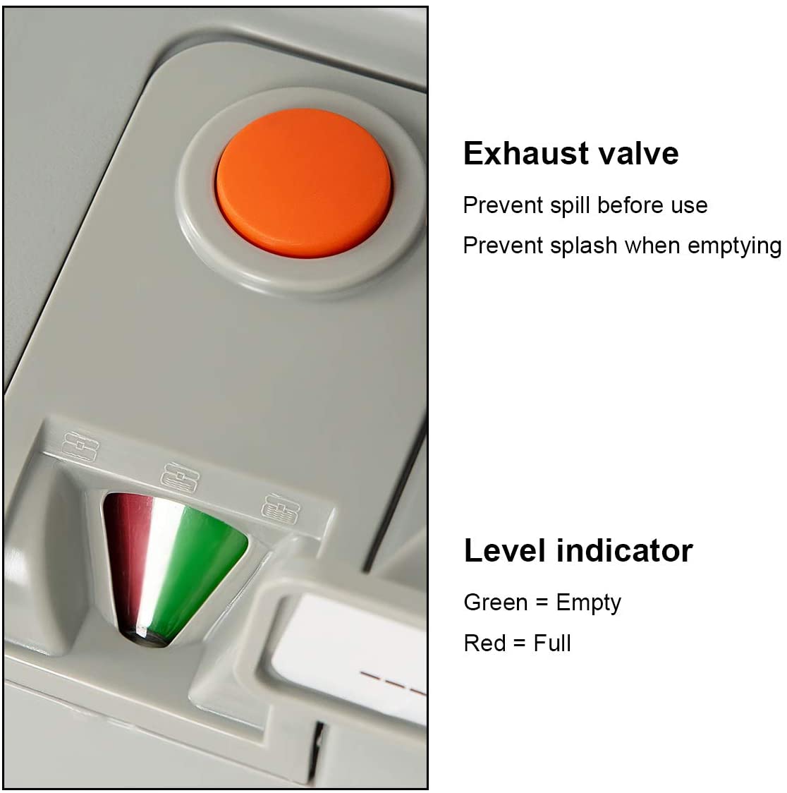 Portable RV Toilet 5.3 Gallon with Level Indicator & 3-Piston Pump Flush