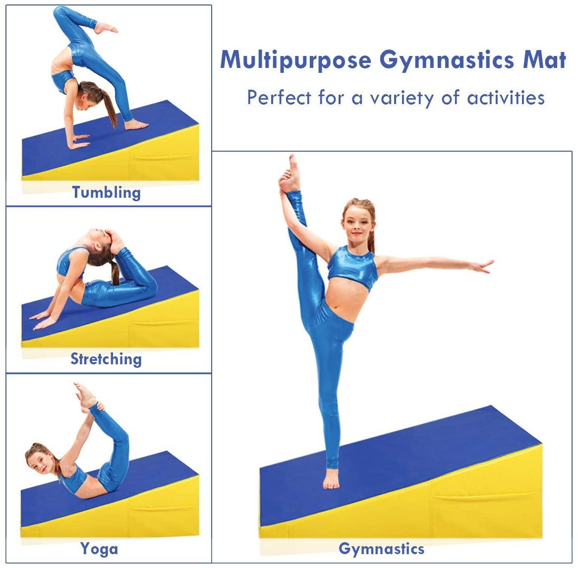 Incline Gymnastic Mat Wedge Shape Gymnastic Tumbling Mat - Giantexus