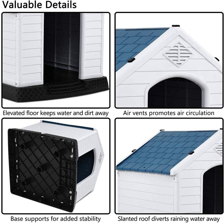 Waterproof Plastic Dog Houses - Giantex
