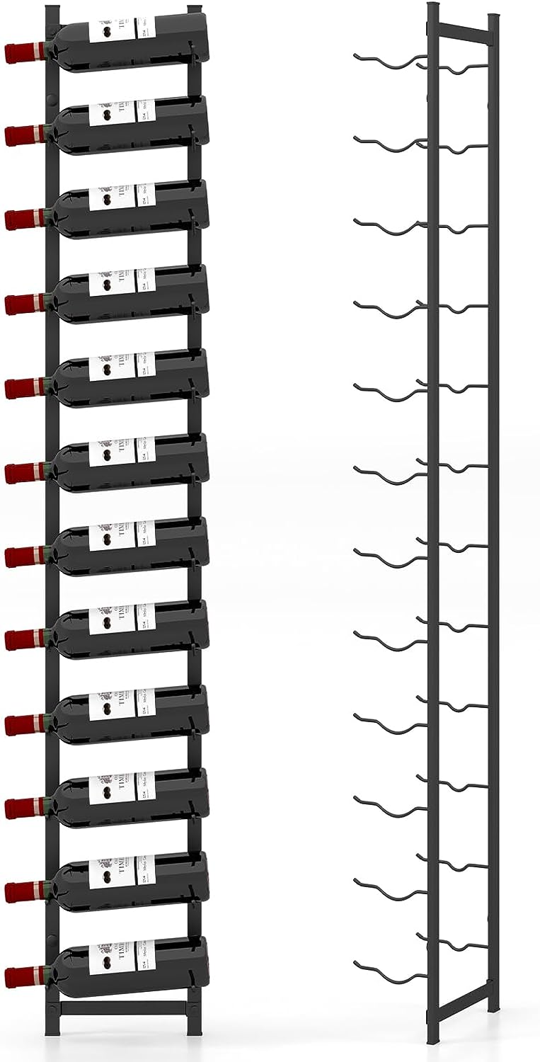 Giantex Wall Mounted Wine Rack for 9-Bottles, Metal Wall Wine Racks Organizer