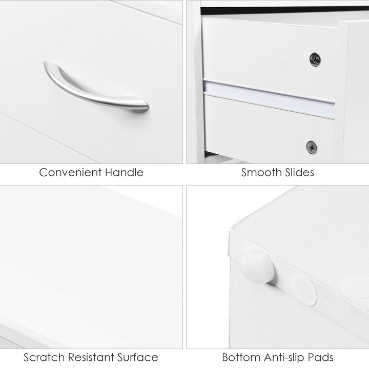 Giantex Dressers Stackable 2 Drawer Horiztonal Organizer W/Handles Dresser Tower, White