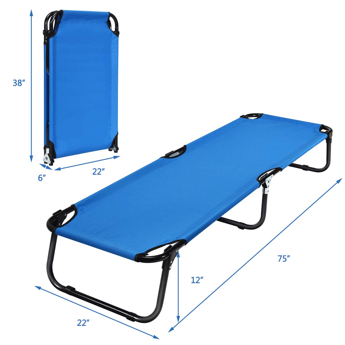 Giantex  Light Weight Camping Bed for Camp Office Sleepover