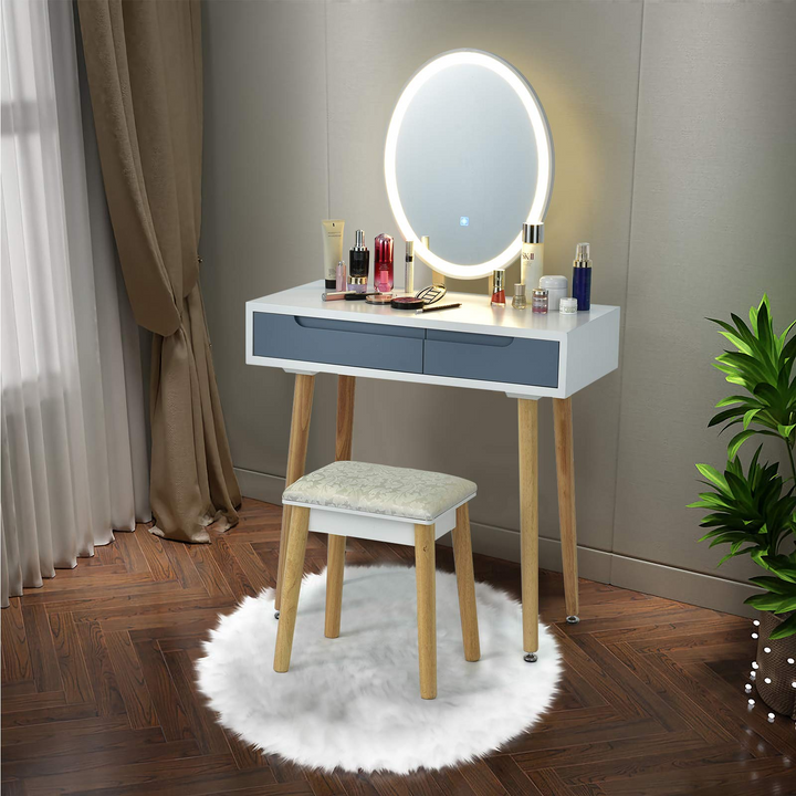 CHARMAID Vanity Set with Lighted Mirror - Giantexus