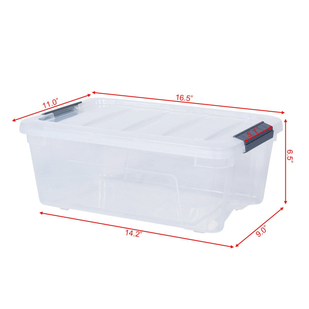 Giantex 12 Pack Storage Box Storage Tote Boxes W/Clear Lid 12.7 Quart