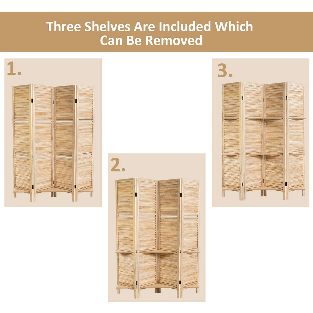 Giantex 4 Panel 5.6 Ft Tall Wood Room Divider