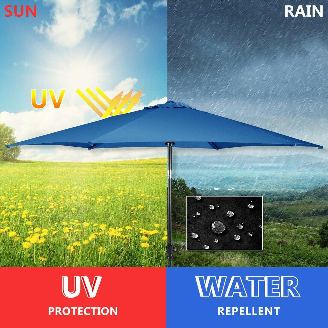 Giantex 9ft Patio Umbrella Outdoor, Market Table Umbrella w/ Push Button Tilt and Crank - Giantexus