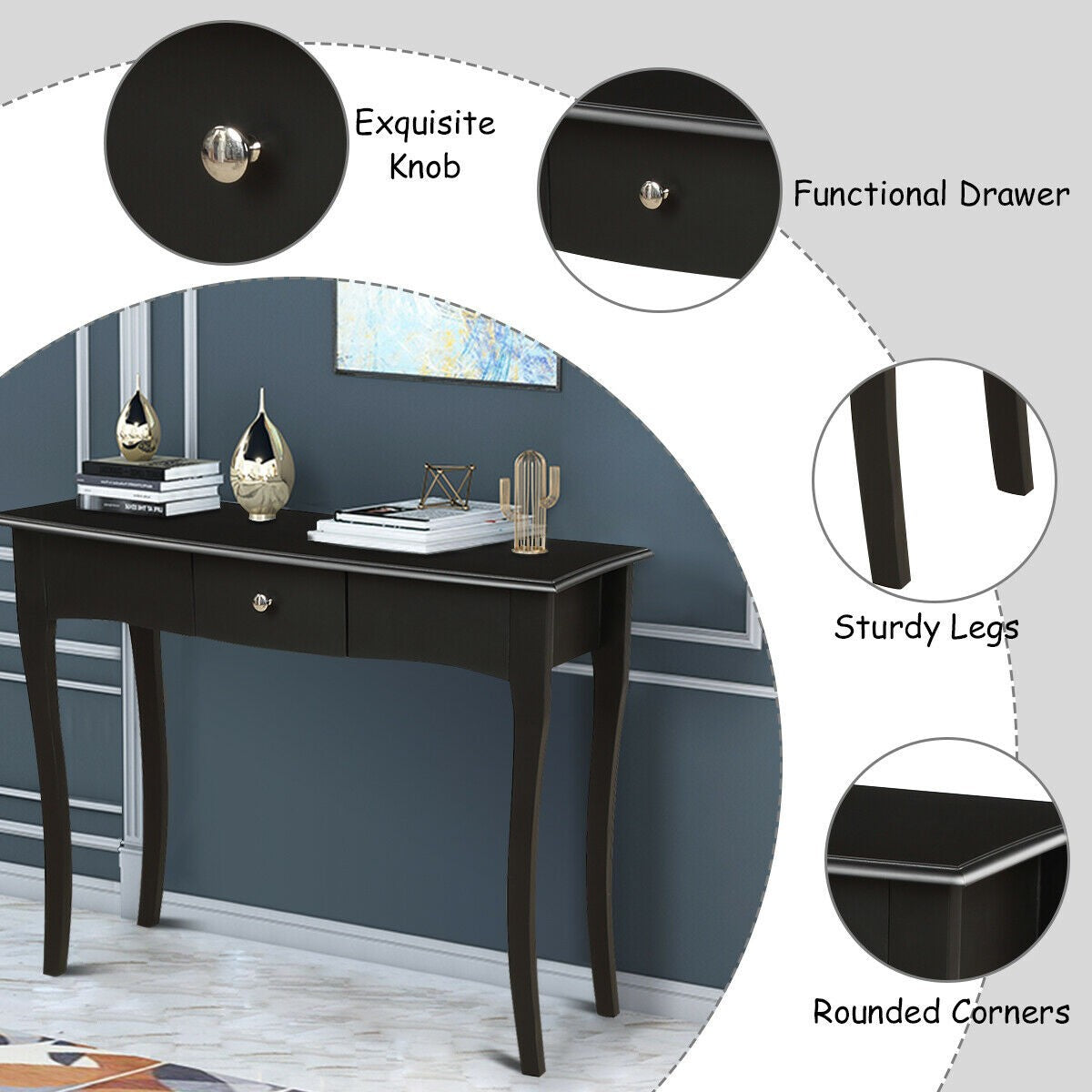 40 x 14 x 31.5 Inch Entryway Sofa Table - Giantexus