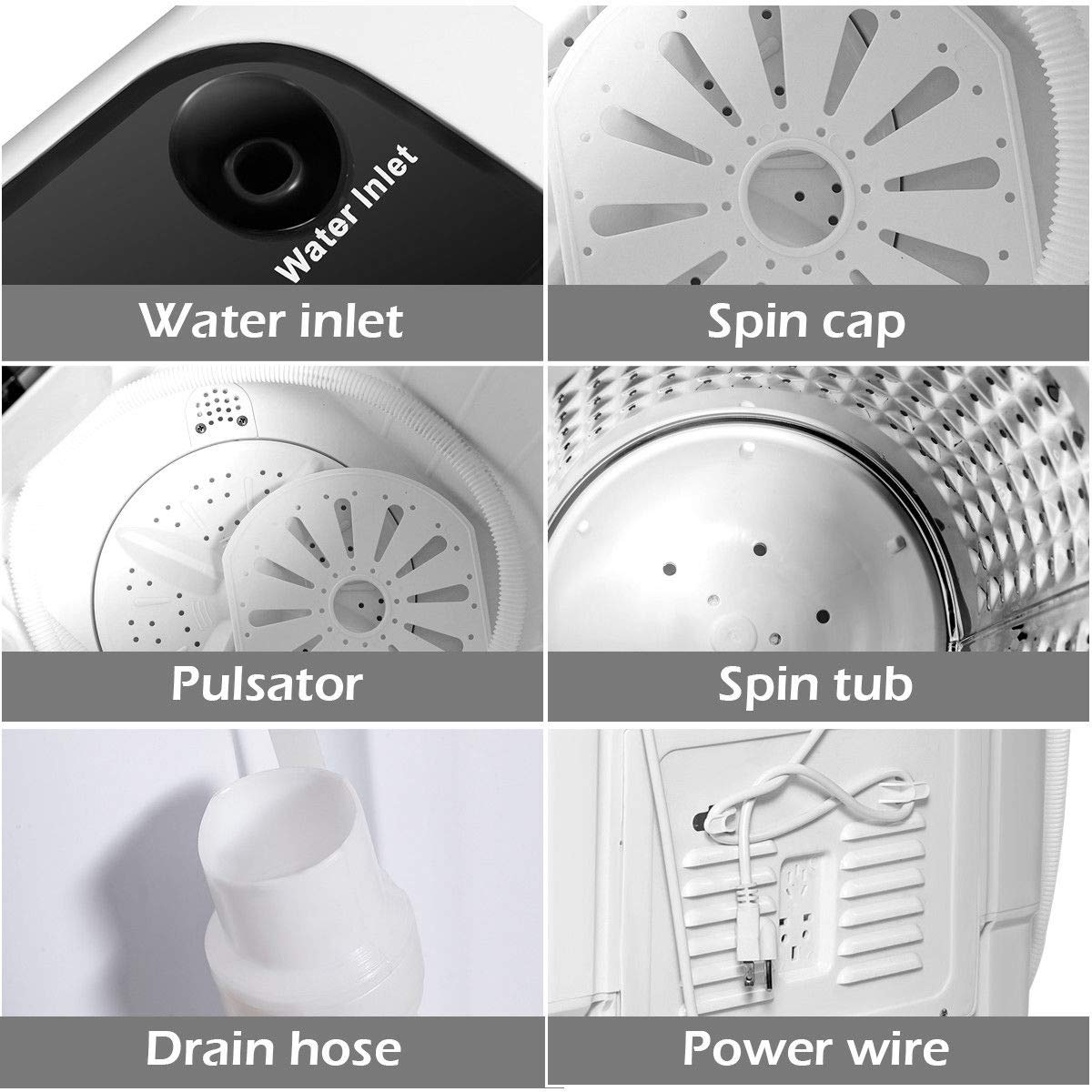 Portable Twin Tub Mini Clothes Washer Machine for Apartment