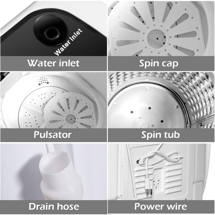 Portable Twin Tub Mini Clothes Washer Machine for Apartment