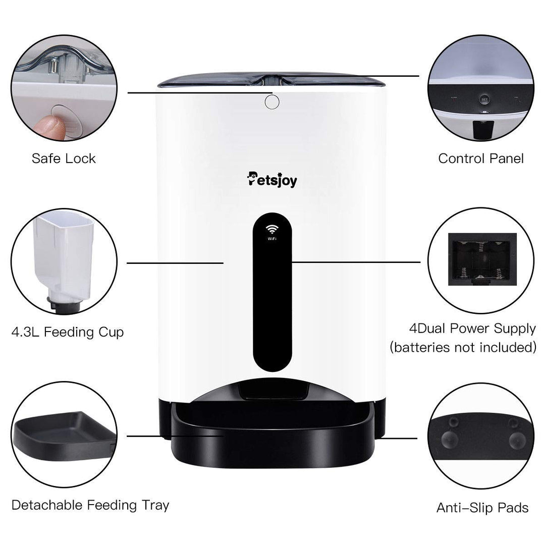 Giantex Automatic Pet Feeder Food Dispenser for Dogs, Cats, 4.3L Large Capacity