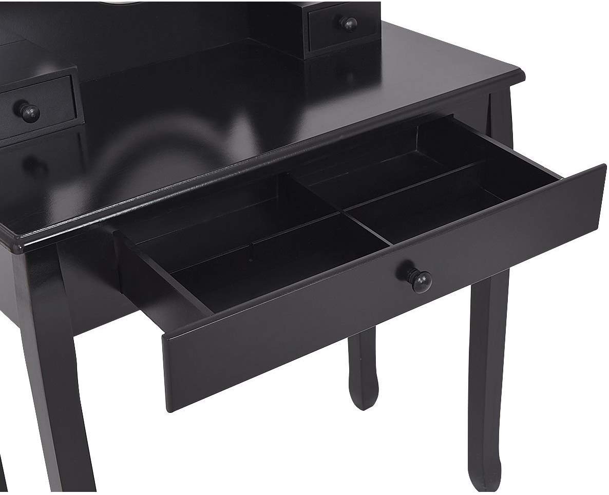 Giantex Vanity Set with Oval Mirror and Cushioned Stool