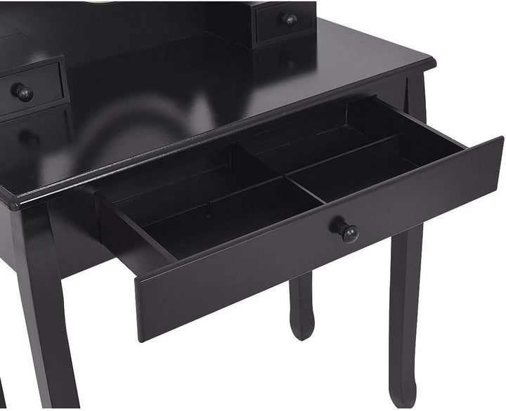 Giantex Vanity Set with Oval Mirror and Cushioned Stool