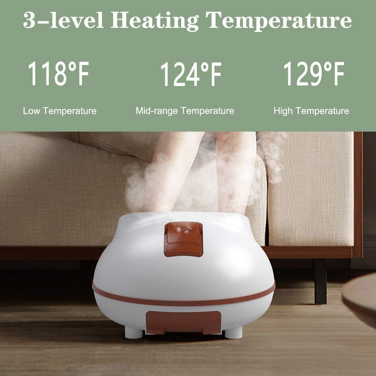 Giantex Steam Foot Spa Bath Massager w/3 Heat Levels, Pedicure Massage Rollers, Foot Spa Massager for Stress Relief (Brown/Gray) - Giantexus