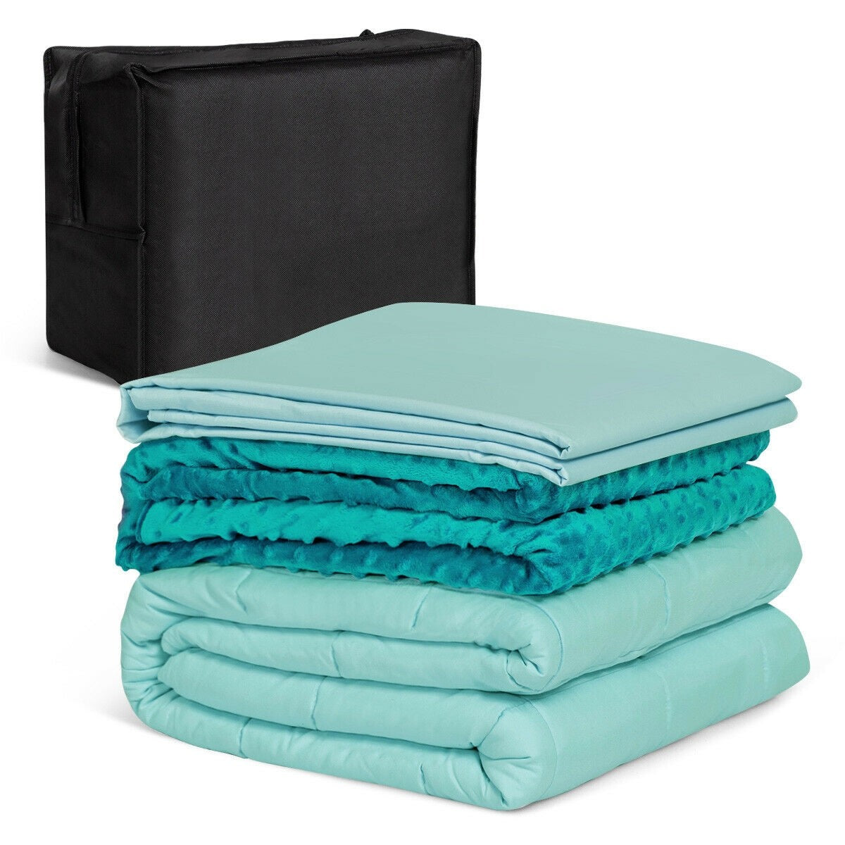 Giantex Kids Weighted Blanket with Duvet Covers, Hot and Cold Duvet Cover Set, 60 " x 41" | 7lbs