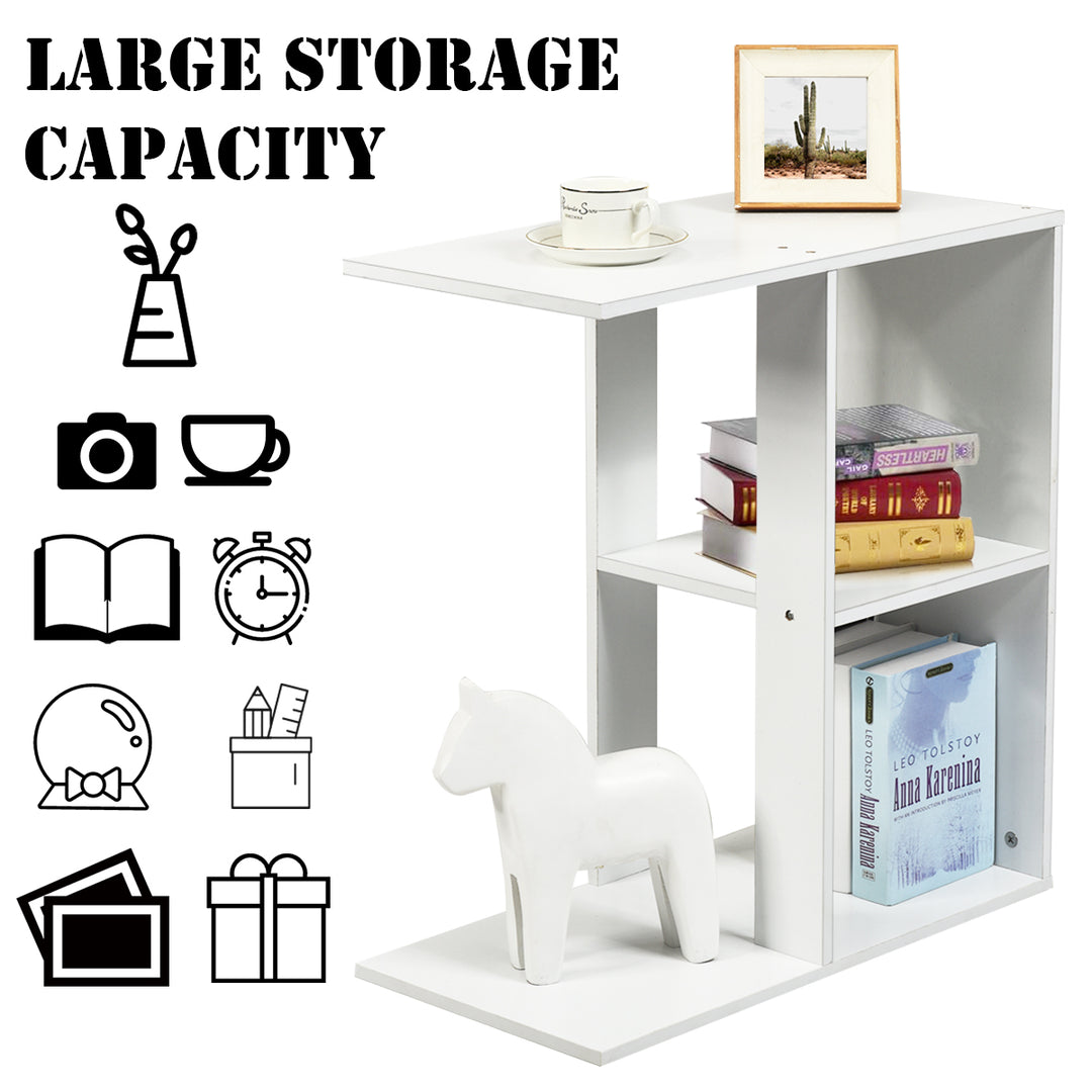 Giantex End Table C Shaped Side Table with Storage Shelf Snack Table TV Tray for Coach