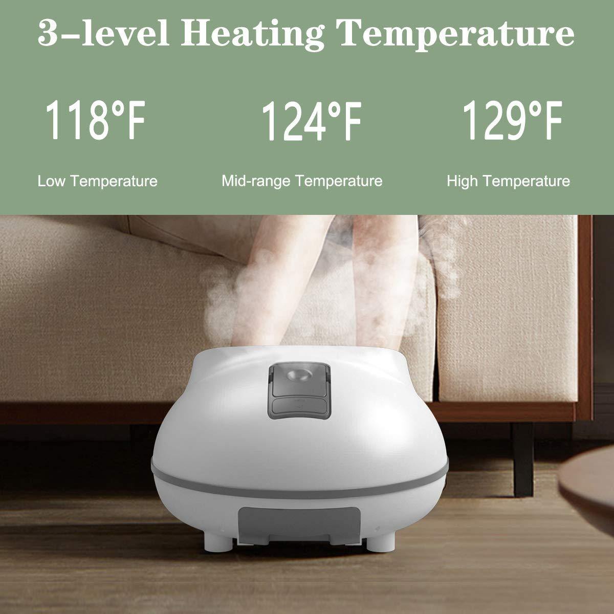 Giantex Steam Foot Spa Bath Massager w/3 Heat Levels, Pedicure Massage Rollers, Foot Spa Massager for Stress Relief (Brown/Gray) - Giantexus