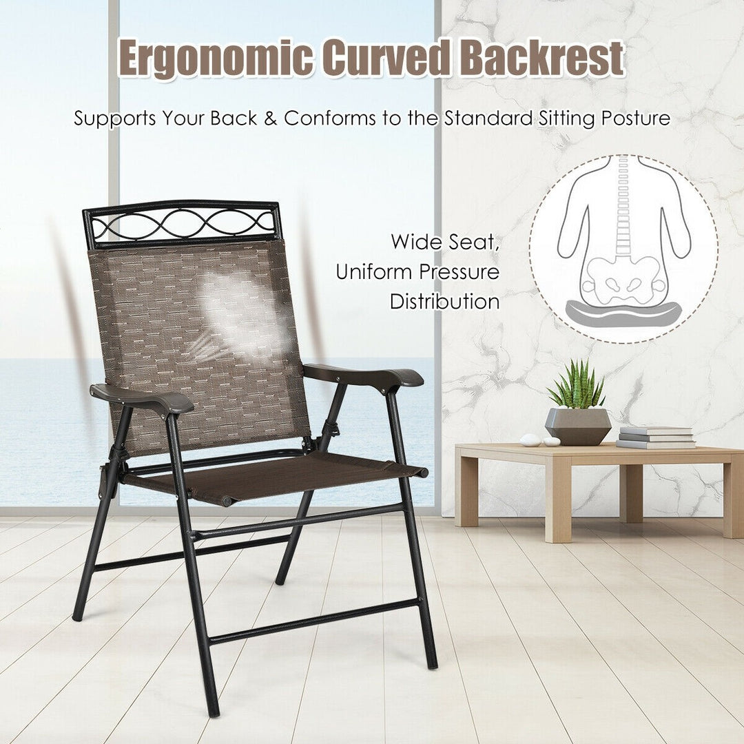 Set of 2 or 4 Patio Chairs, Outdoor Folding Lawn Chairs for Beach