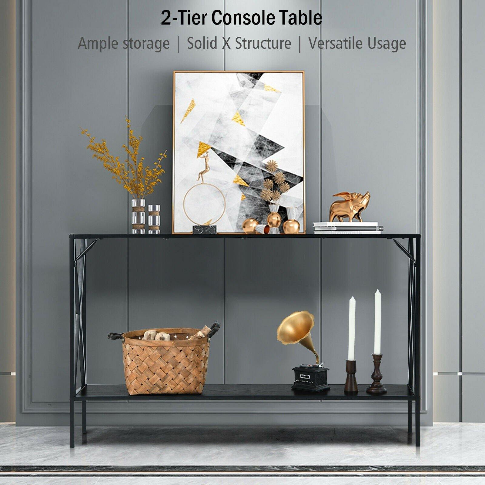 2-Tier 47.5 Inch Hallway Table for Entryway - Giantexus