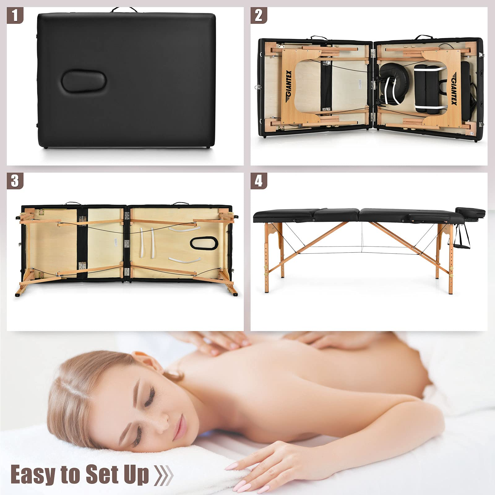 Giantex 84inch Folding Massage Table Spa Bed