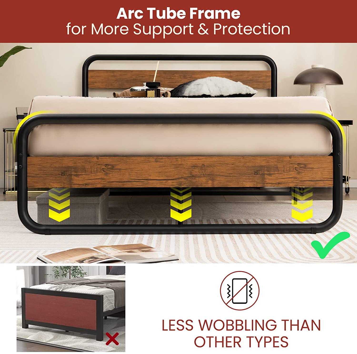 Full Size Metal Bed Frame, Platform Bed - Giantex