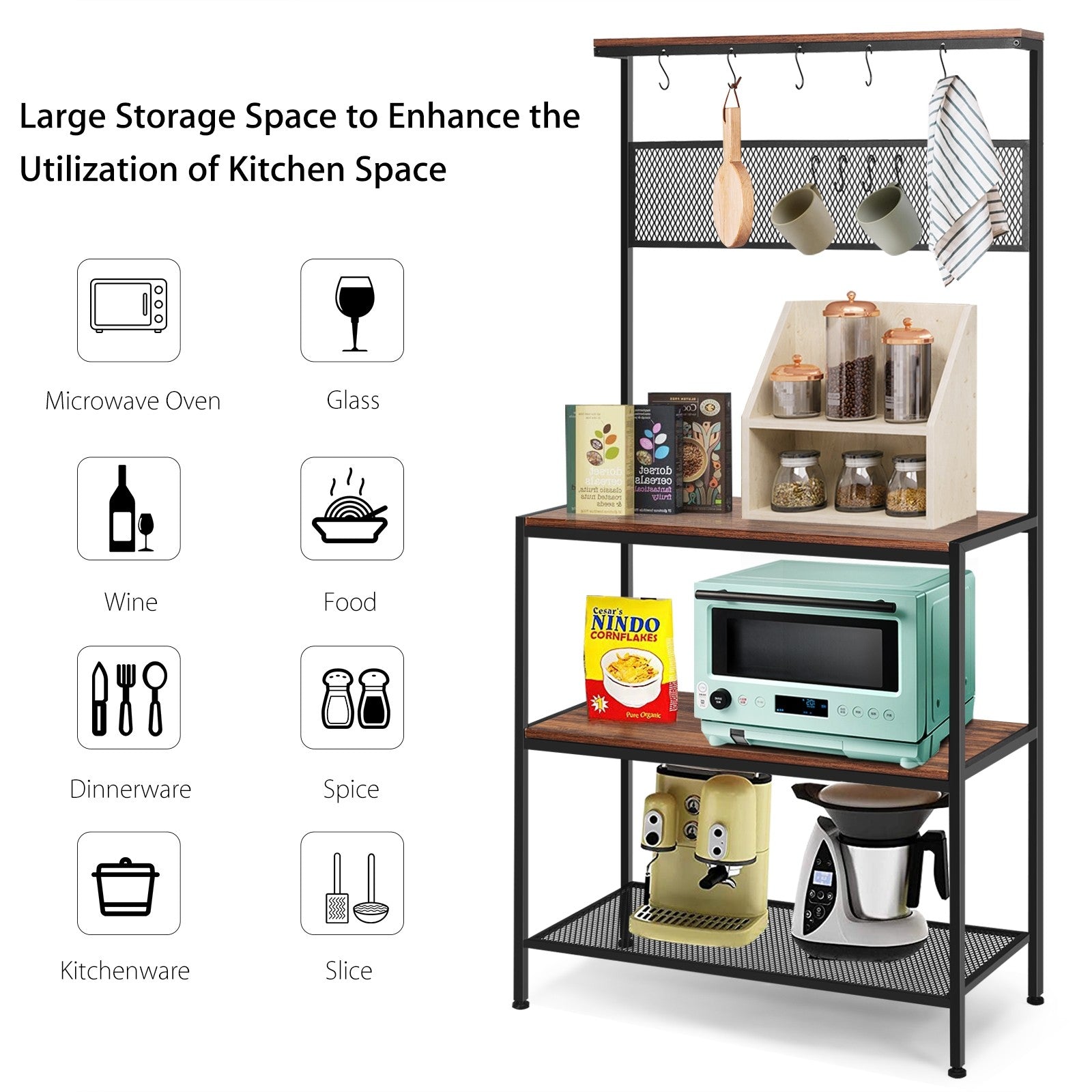 Kitchen Baker's Rack, Industrial Microwave Oven Stand