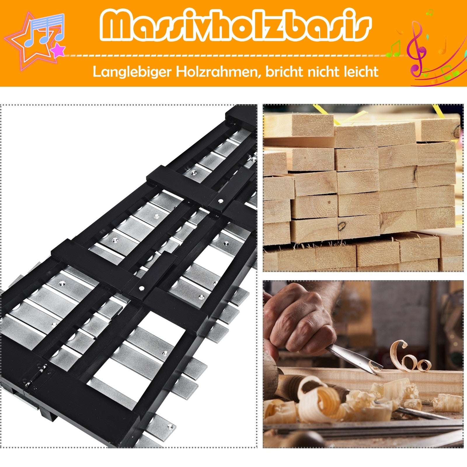 Foldable Glockenspiel Xylophone 30 Note Percussion Instrument for Adults and Kids