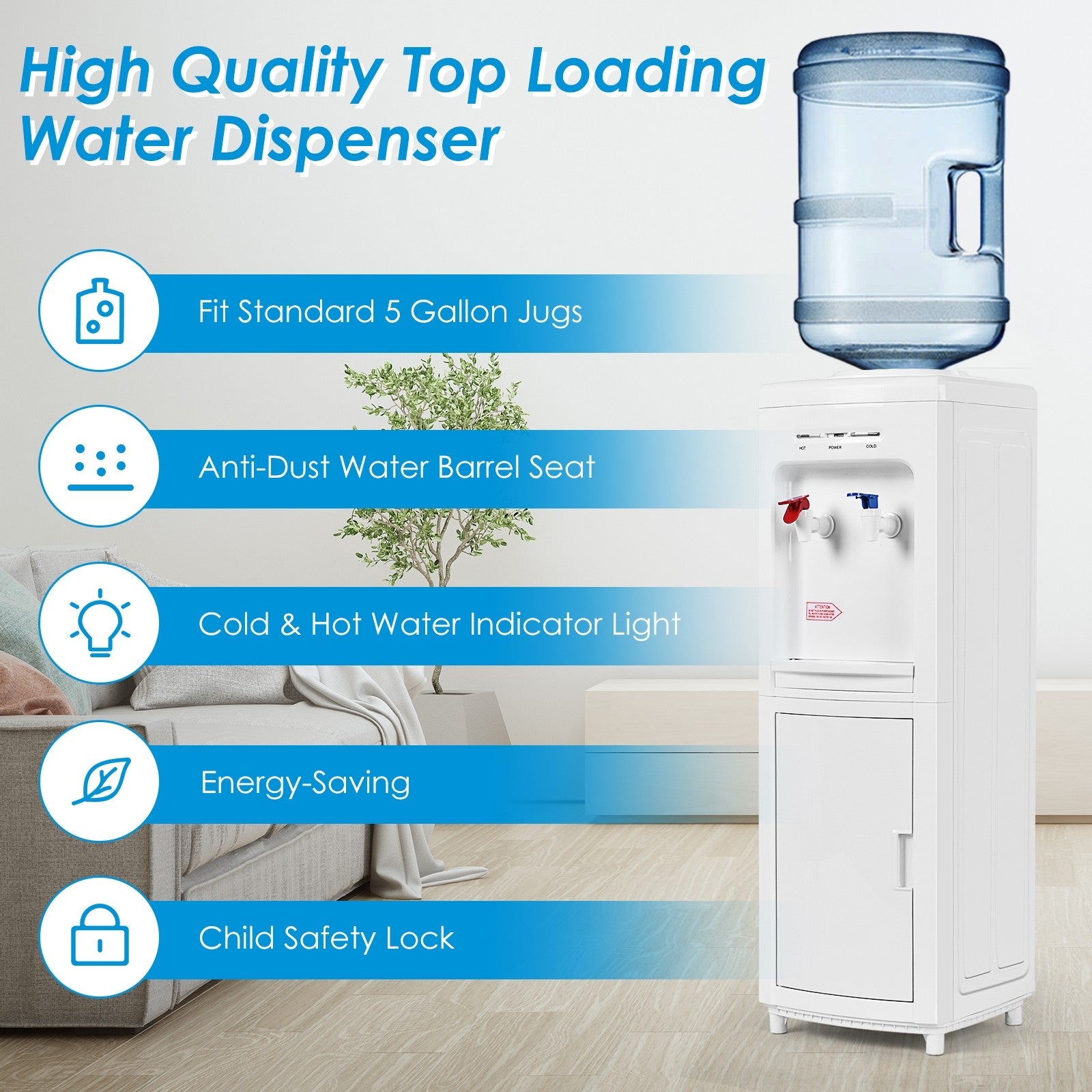 Top Loading Water Cooler Dispenser - Giantex