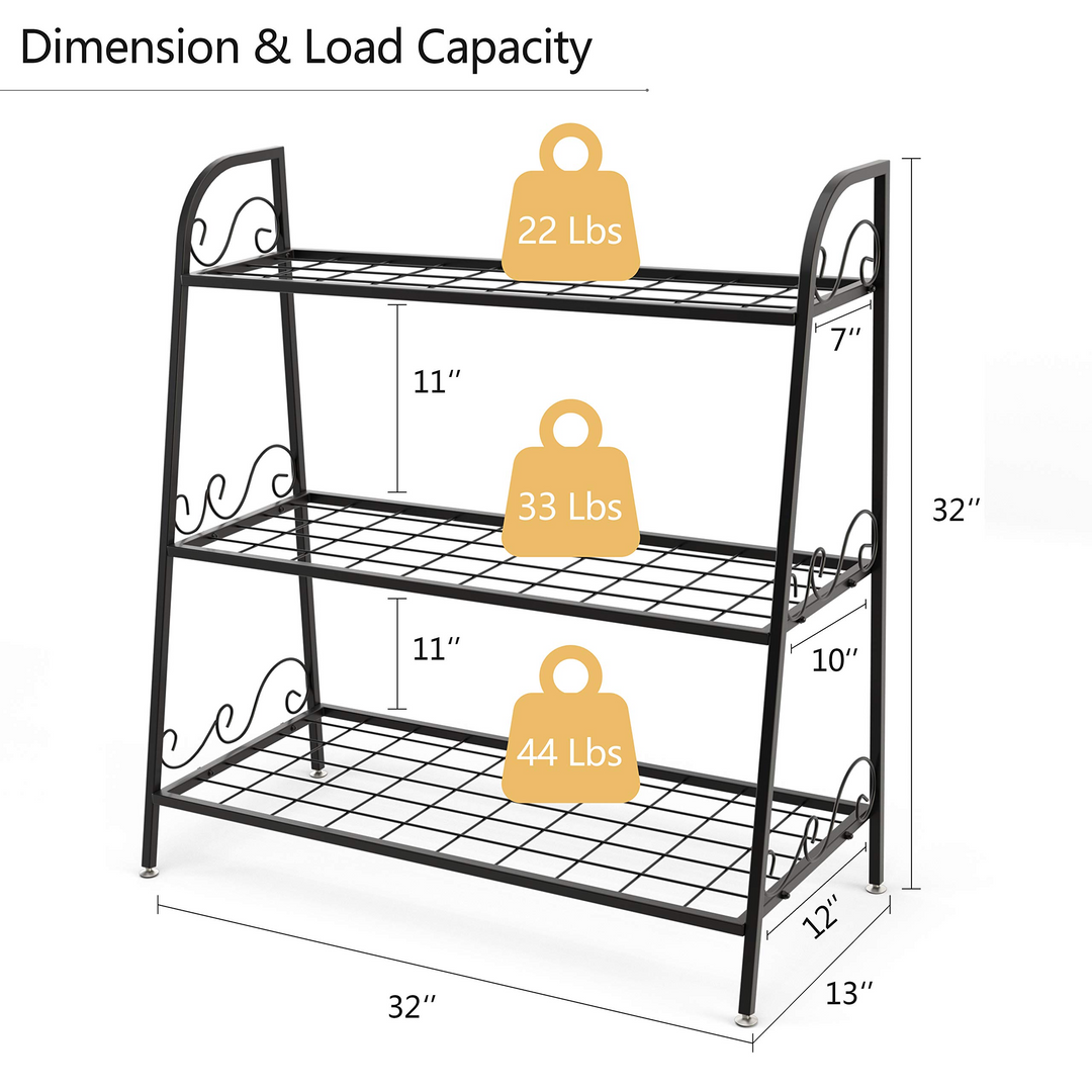 Giantex 3 Tier Metal Plant Stand, Indoor Outdoor Plant Shelf