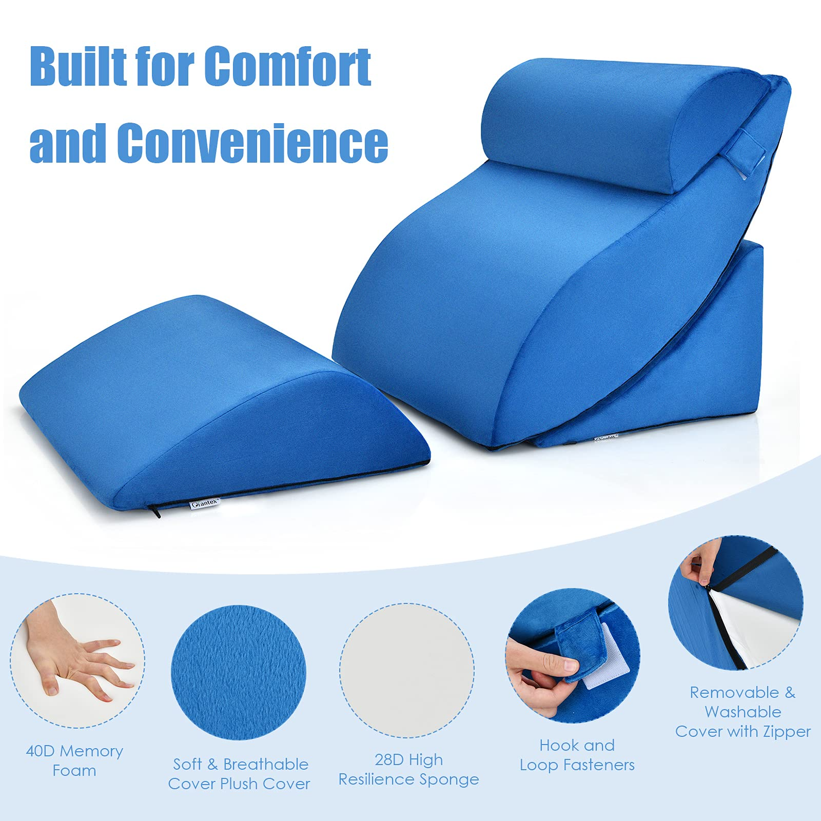 4 PCS Wedge Pillow Set - Giantex