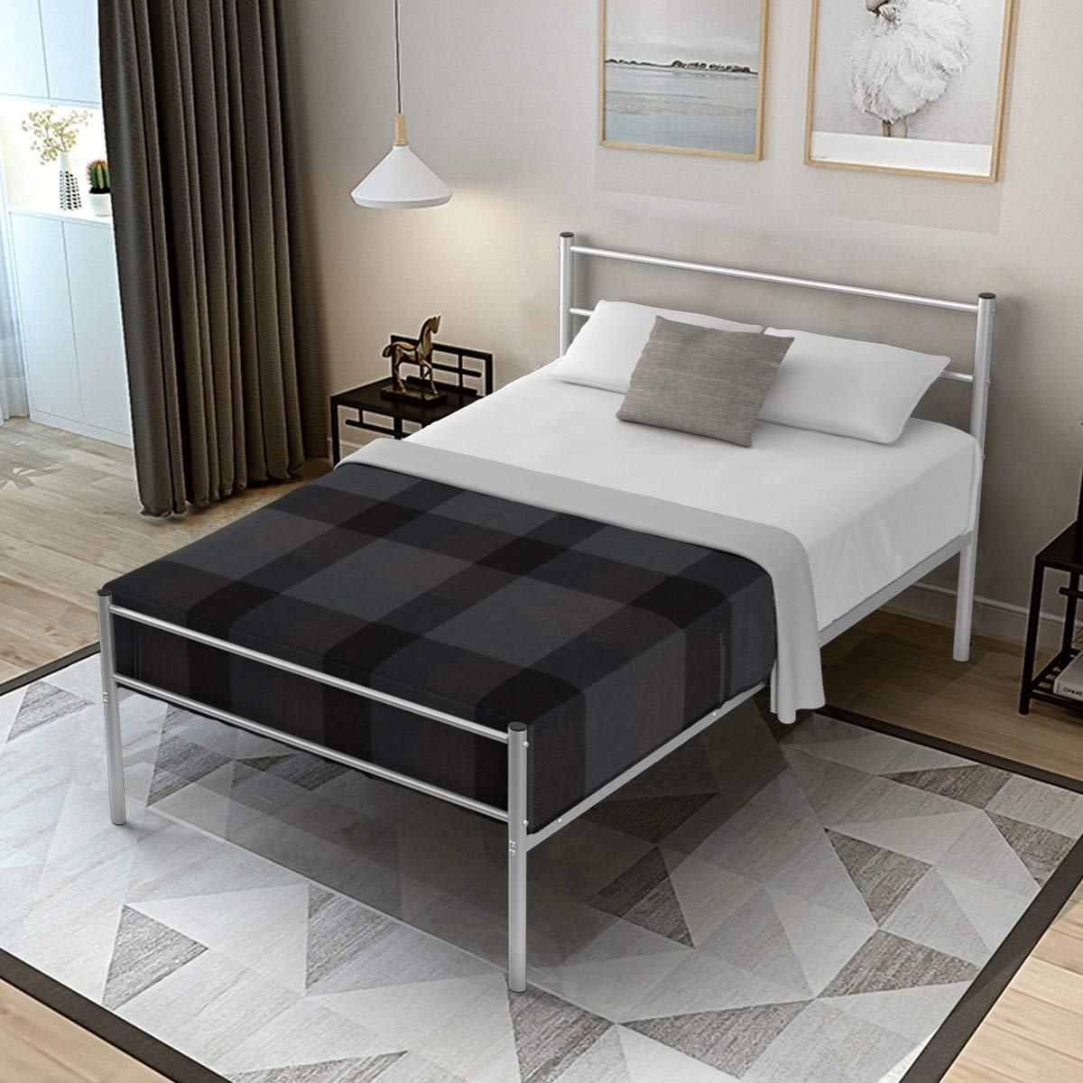 Giantex Platform Bed with Headboard and Footboard