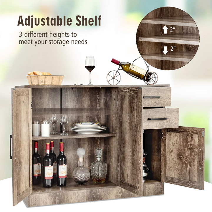 Giantex Buffet Server Sideboard Storage Cabinet Console Table Utensils Organizer