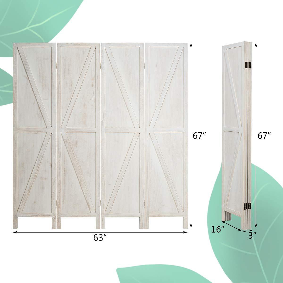 Copy of Giantex 4 Panel Folding Screen, 5.6 Ft Screen Room Divider - Giantexus