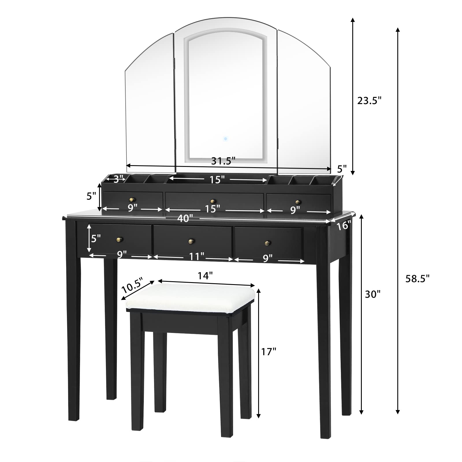 CHARMAID Large Vanity Set